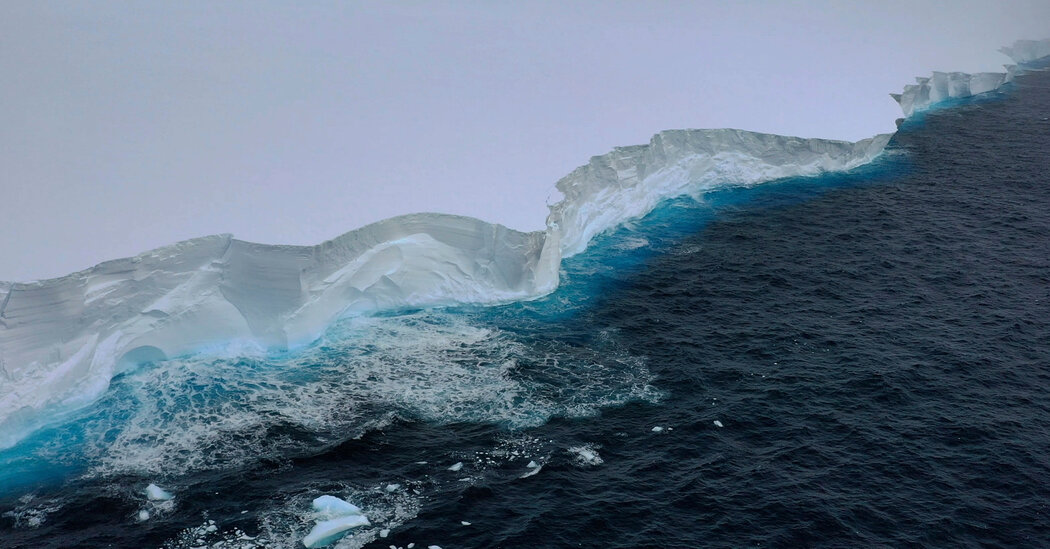 An iceberg the size of a city moves out of Antarctic waters